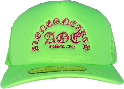 TRUCKER HAT (Lime Green & Hot Pink)